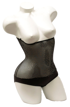 Black Gold Sparkle - Underbust with straps - In Stock