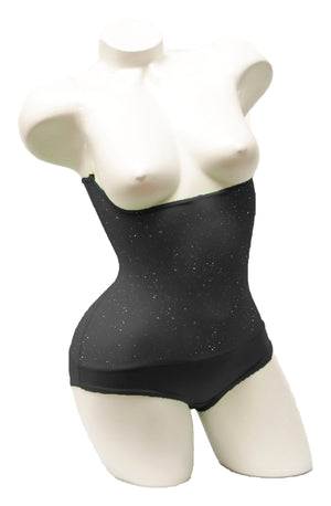 Black Silver Glitter - Underbust with straps - IN STOCK