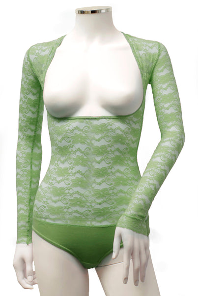 IN STOCK - Underbust with Sleeves - Olive Lace