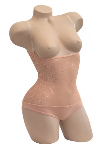 IN STOCK - Underbust with straps - Old Naturelle Silver Sparkle