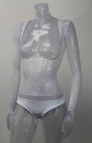 IN STOCK - Underbust with Sleeves - White Silver Glitter