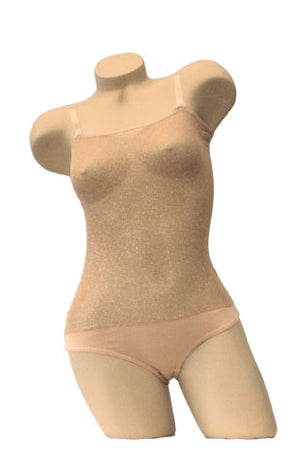 IN STOCK - Overbust with Straps - Light Tan Silver Glitter