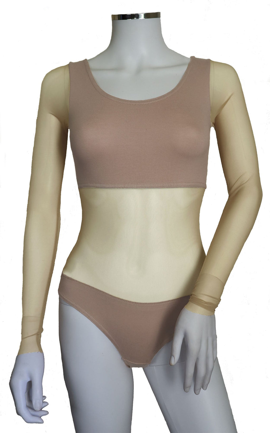 Bodysuit with Sleeves - Classic Nude - In Stock