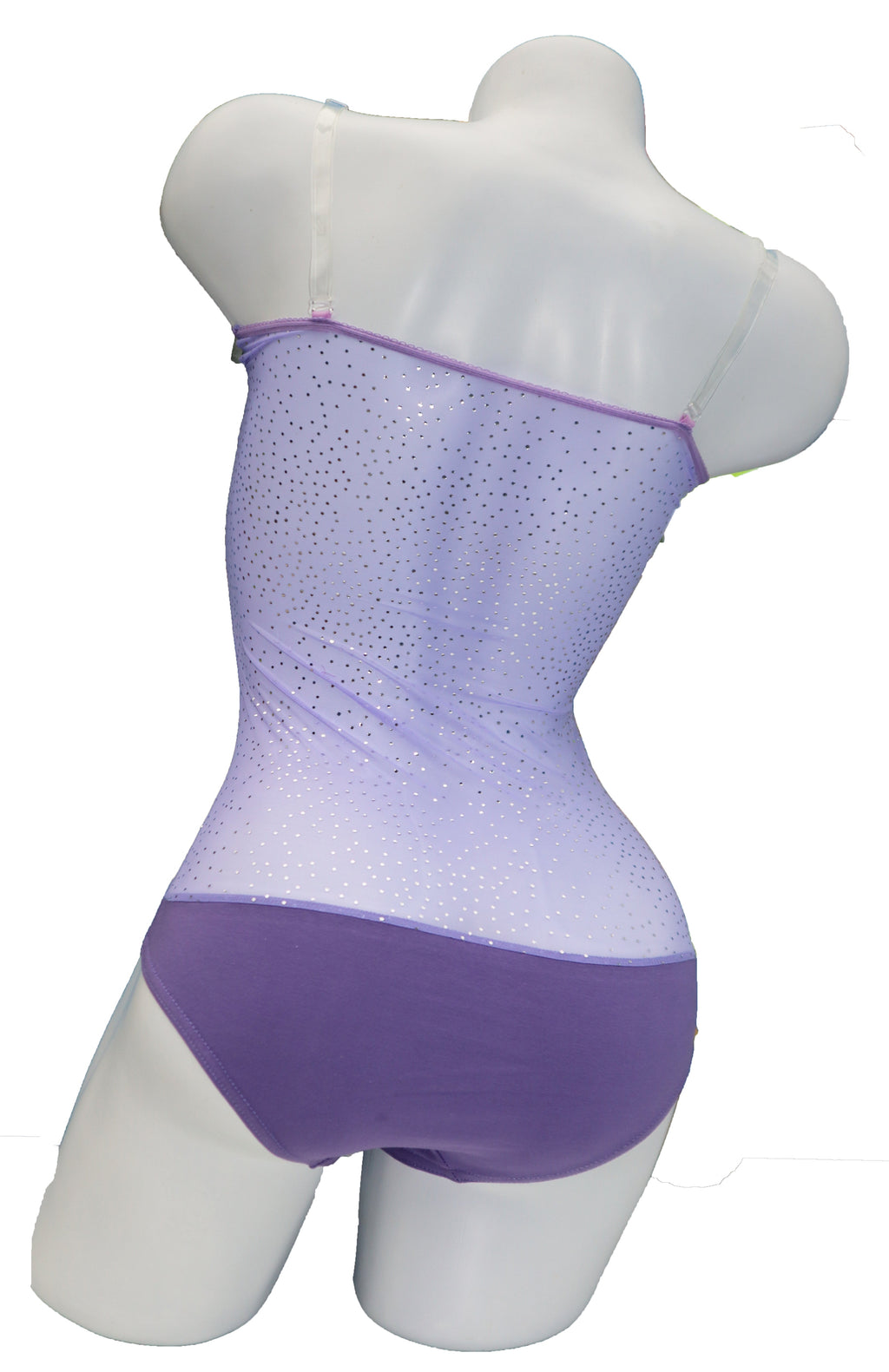 IN STOCK - Overbust with Straps - Lilac with Silver Sparkles