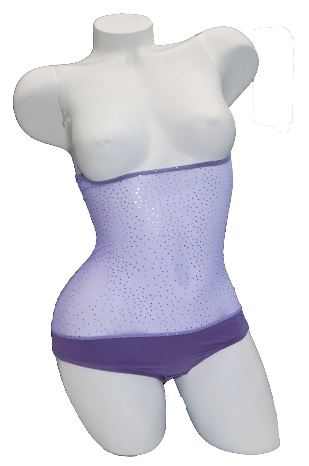 IN STOCK - Underbust with straps - Lilac with Silver Sparkles