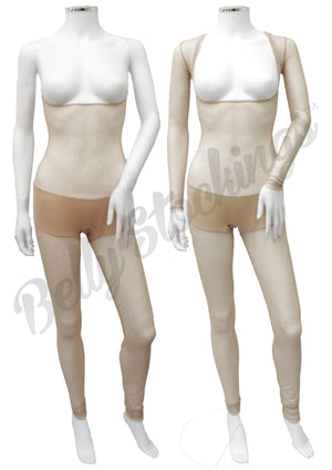 Unitard - Light Tan Silver Glitter - US Stock