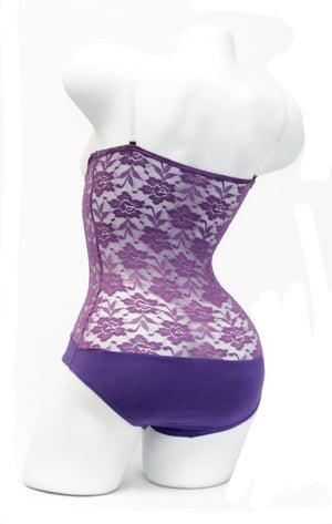 Purple Lace - Underbust with straps - IN STOCK