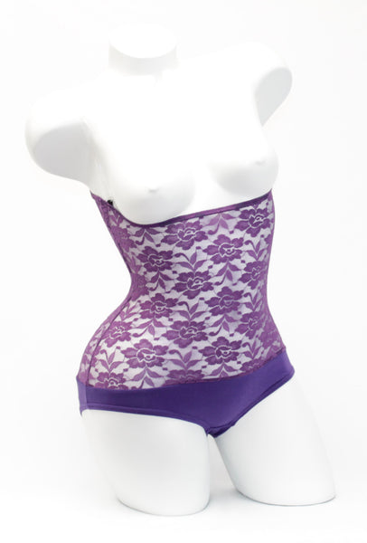 Purple Lace - Underbust with straps - IN STOCK