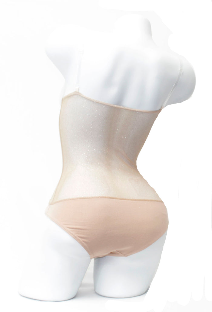 Tan Gold Glitter - Underbust with straps - US Stock