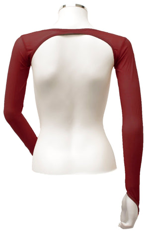In Stock - Backless Shrug with Finger Loops - Wine