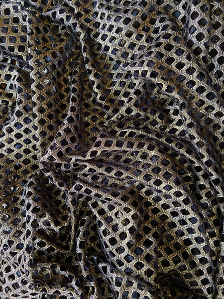 Black Gold Fishnet - Fabric