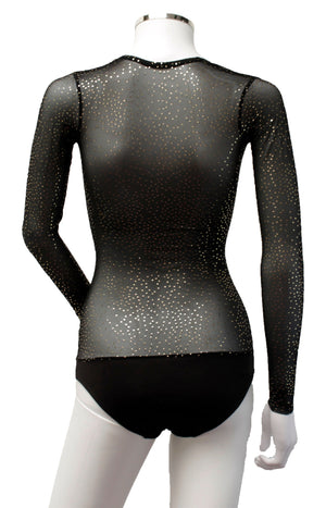 In Stock - Underbust with Sleeves - Black Gold Sparkle