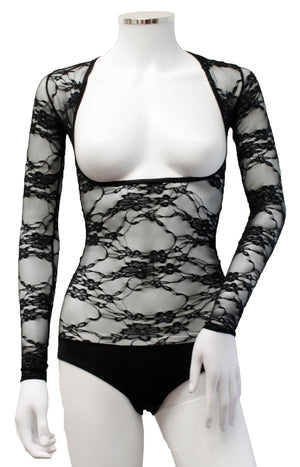 Black Lace - Underbust with Sleeves - IN STOCK