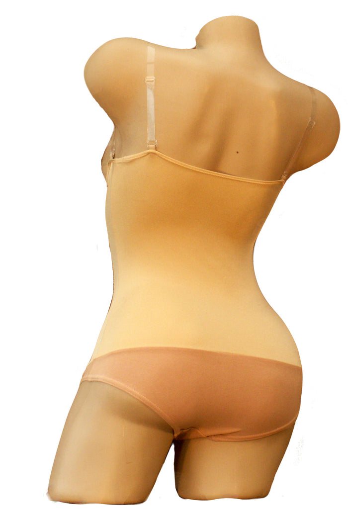 Underbust with straps - Flesh Opaque Lycra