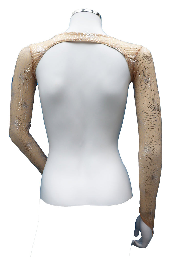 In Stock - Backless Shrug - Buttercream with Silver Swirls