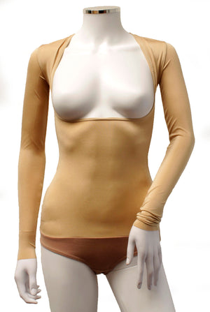 IN STOCK - Underbust with Sleeves - Flesh Opaque Lycra