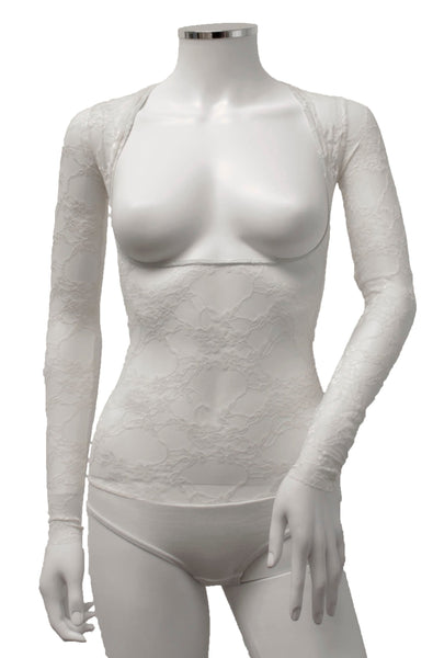 IN STOCK - Underbust with Sleeves - Ivory Lace