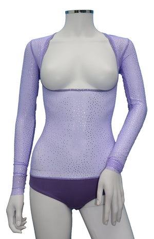 IN STOCK - Underbust with Sleeves - Lilac with Silver Sparkle