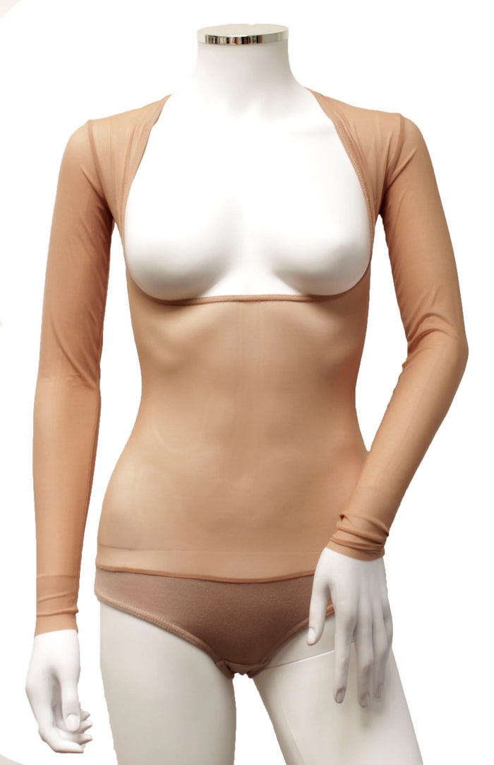 DANCE BODY BELLY STOCKING MESH NET COSTUME MIDRIFF COVER TAN NUDE