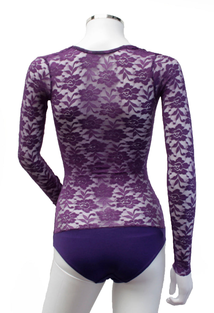 IN STOCK - Underbust with Sleeves - Purple Lace