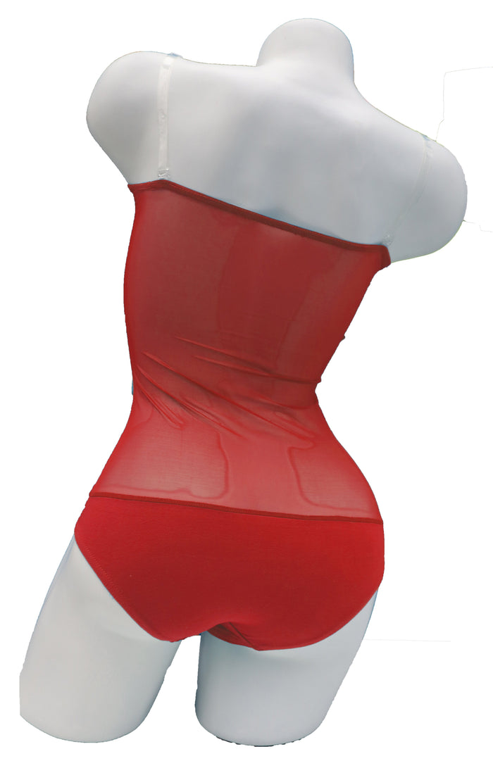 IN STOCK - Overbust with Straps - Red