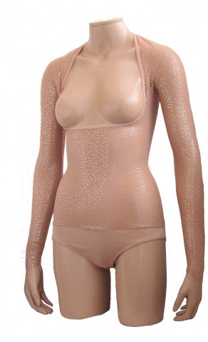 Underbust with Sleeves - Naturelle Silver Sparkle
