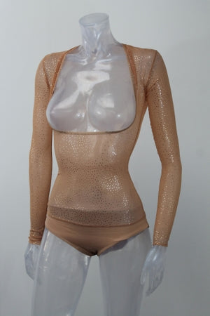 Underbust with Sleeves - Naturelle Gold Sparkle