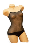 Overbust with Straps - Black Silver Glitter