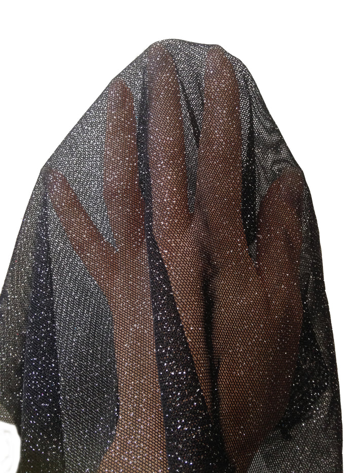 Black with Silver Glitter - Fabric