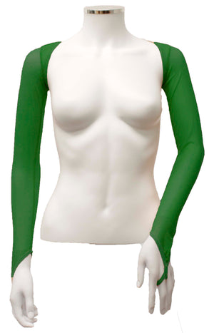 Backless Shrug with Finger Loops - Forest Green