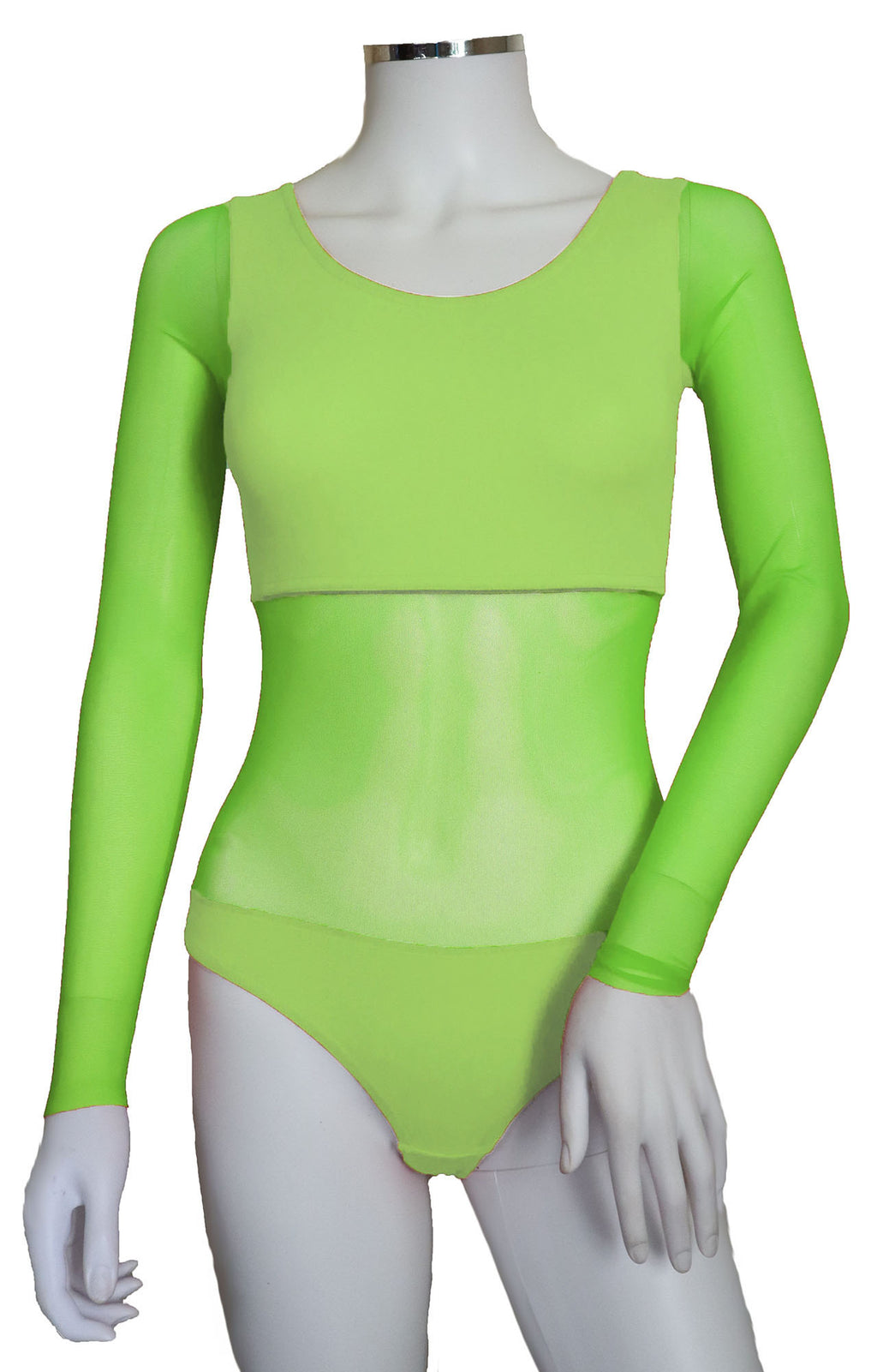 Bodysuit with Sleeves - Lime Green