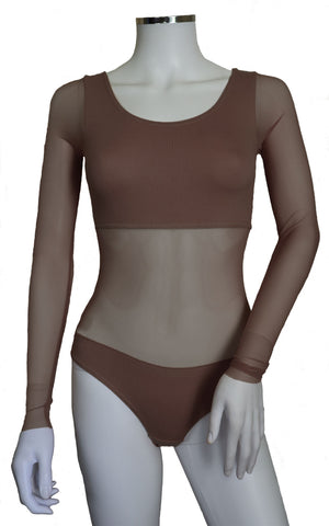 Bodysuit with Sleeves - Milk Chocolate