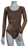 Bodysuit with Sleeves - Milk Chocolate Gold Sparkles