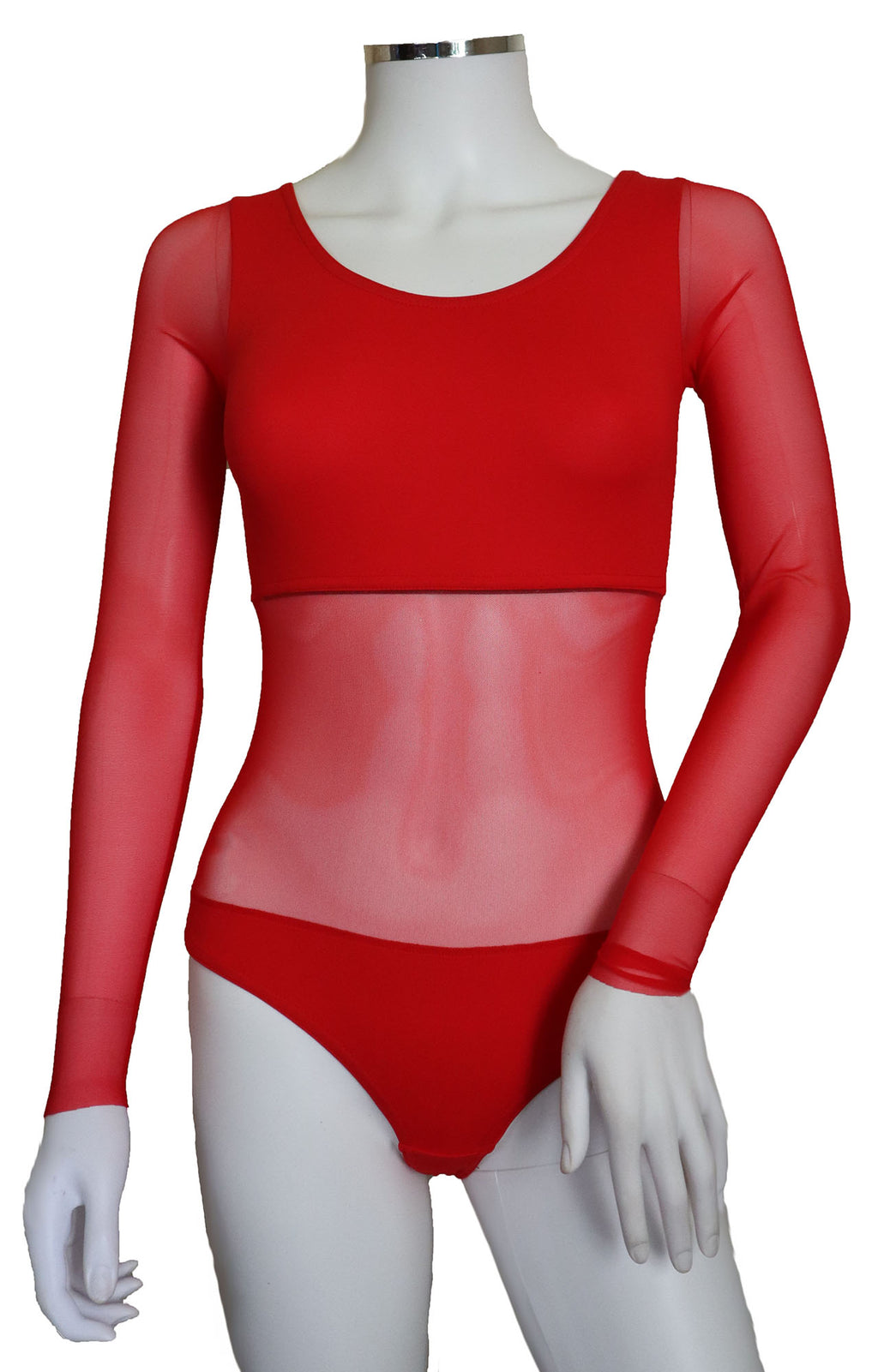 Bodysuit with Sleeves - Red