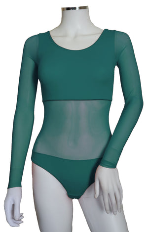 Bodysuit with Sleeves - Teal