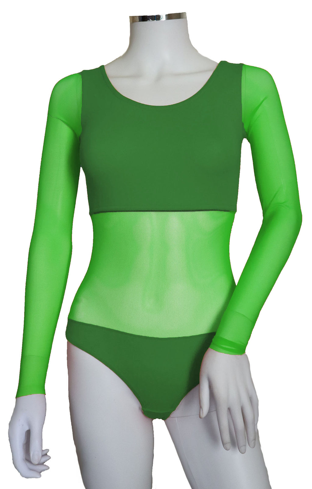 Bodysuit with Sleeves - Tropical Green