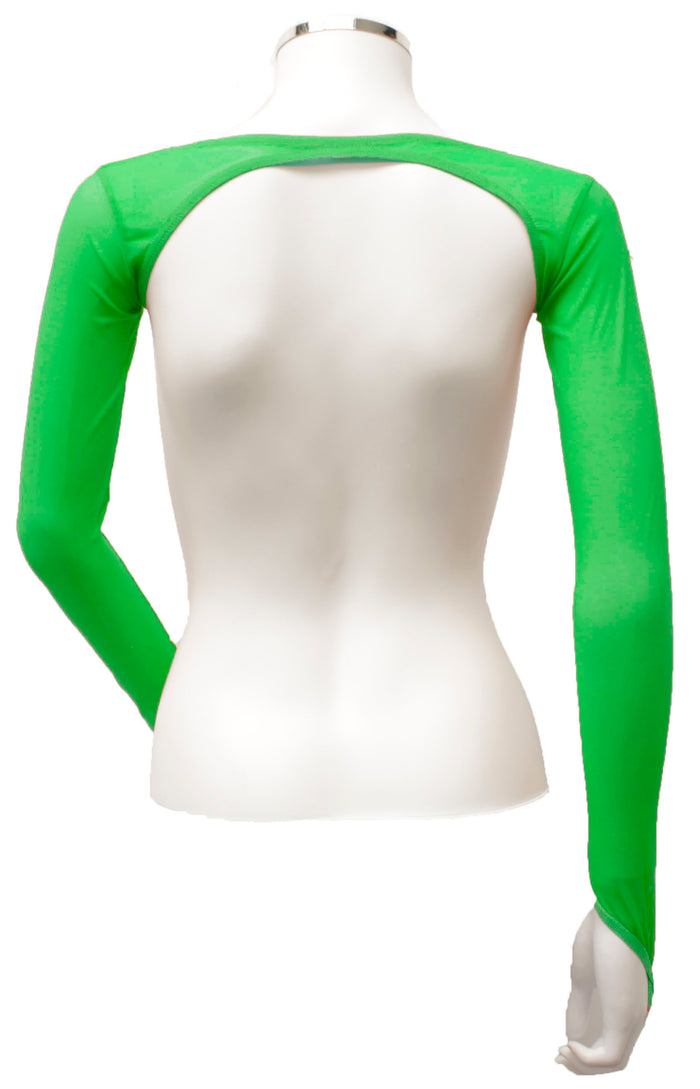 Backless Shrug with Finger Loops - Tropical Green