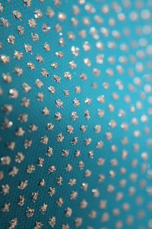 Bodysuit with Sleeves - Turquoise Silver Glitter