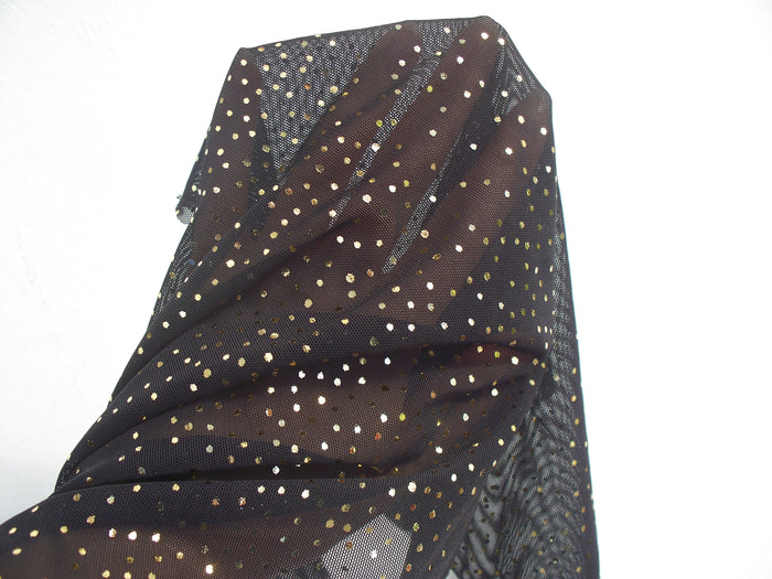 Black with Gold Sparkles - Fabric