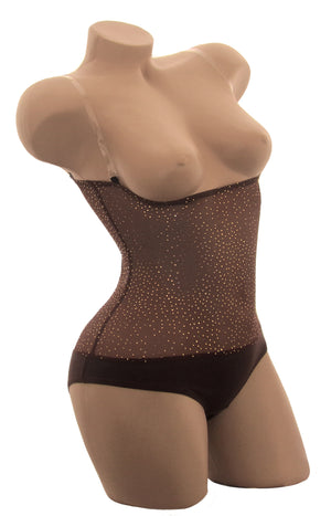 Underbust with straps - Milk Chocolate with Gold Sparkles