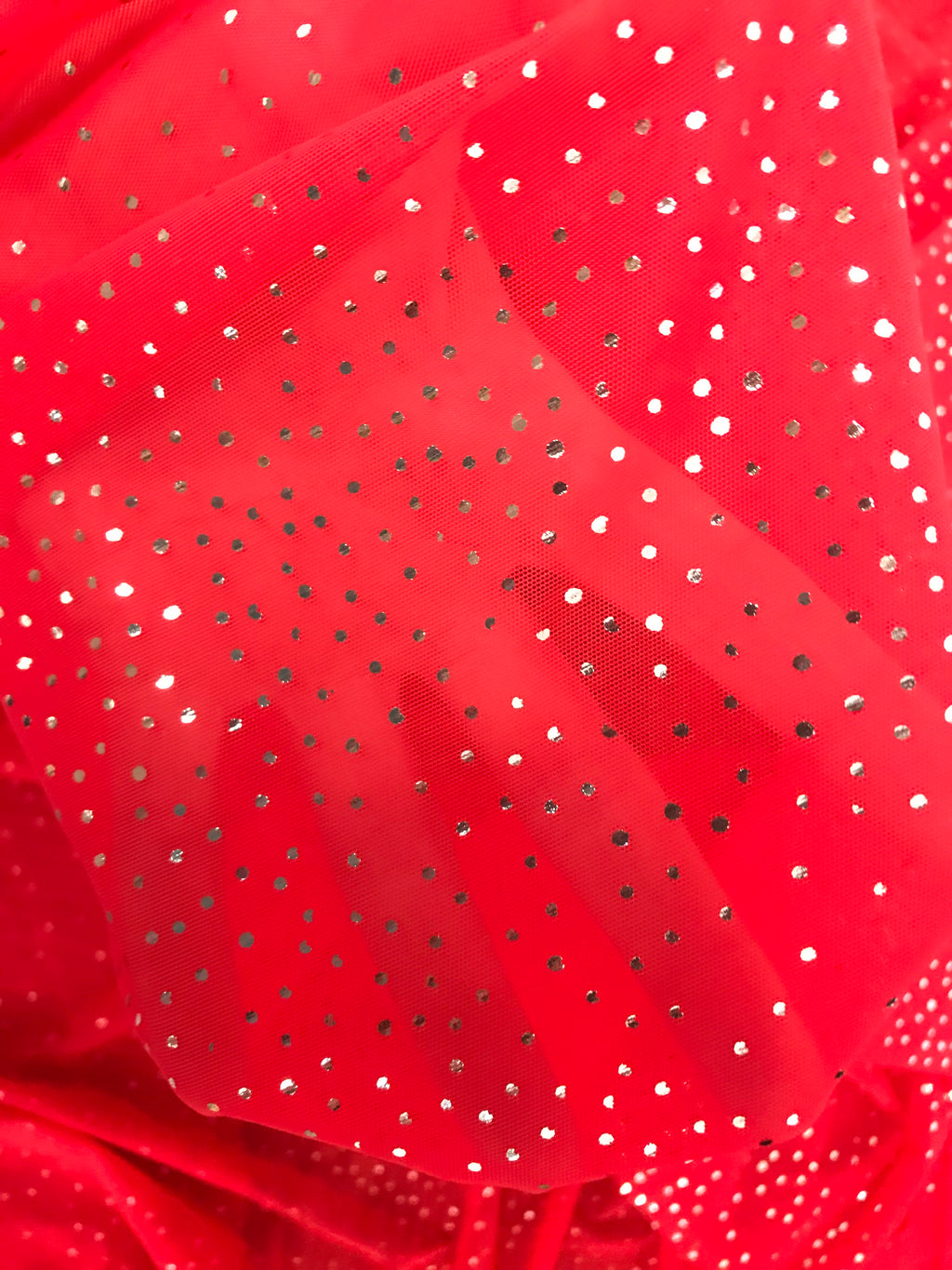 Red with Silver Sparkles - Fabric