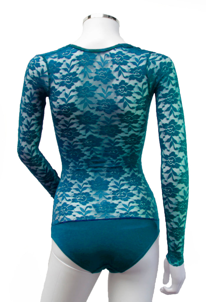 Underbust with Sleeves - Turquoise Lace