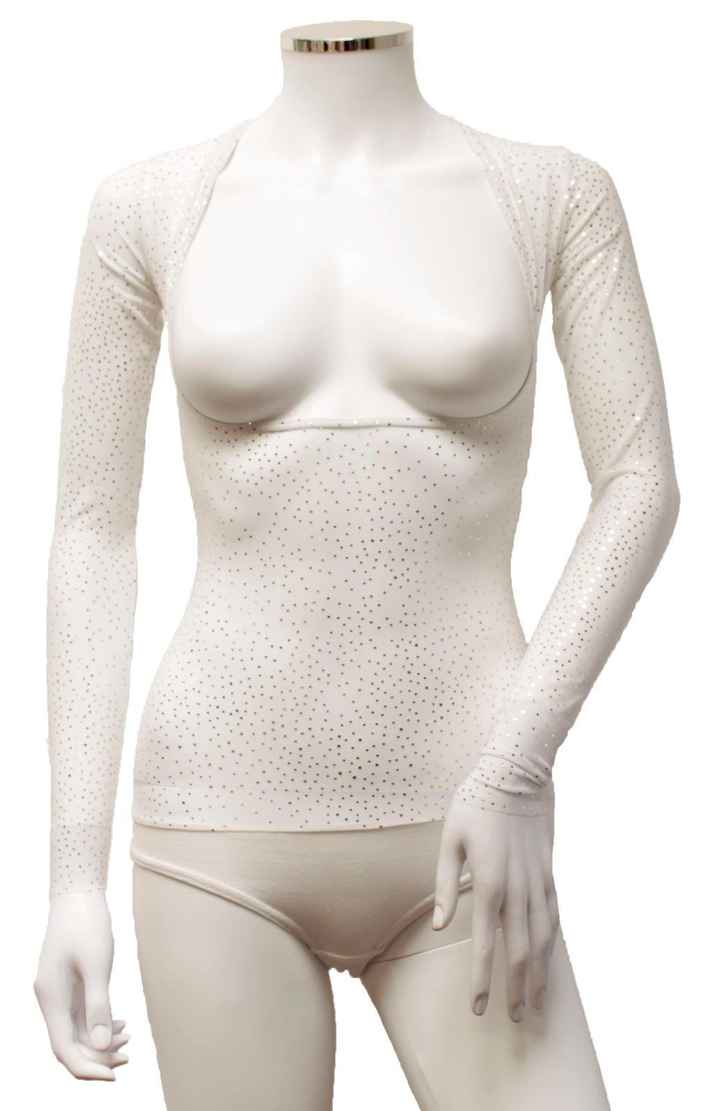 Underbust with Sleeves - White Gold Sparkles